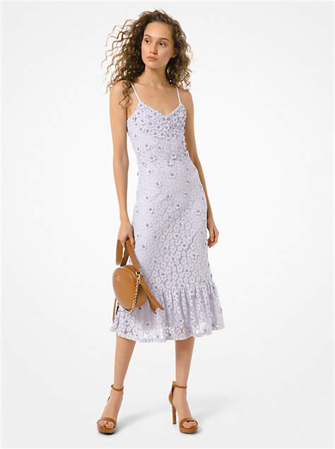 michael michael kors corded lace ruffled dress|michael kors perette knit dress.